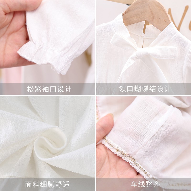 Set đầm tay dài và áo khoác không tay xinh xắn dành cho bé gái