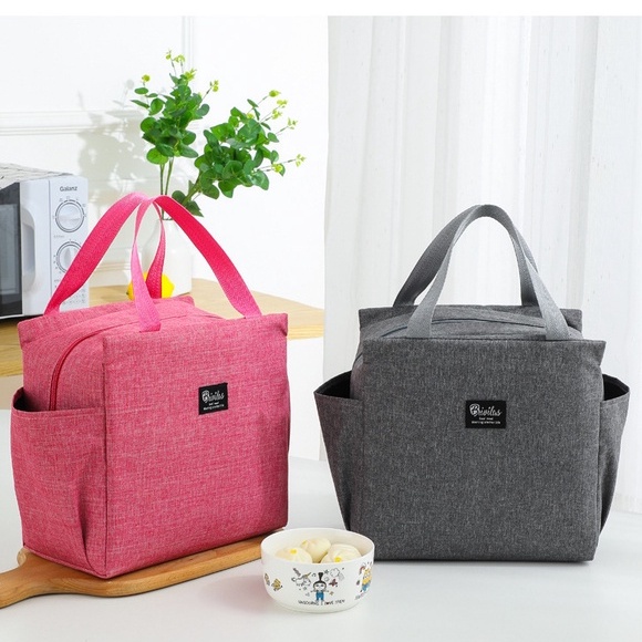 Túi đựng hộp cơm giữ nhiệt văn phòng size lớn có ngăn để bình nước, cốc, ly mang đi làm vải Oxford TC100