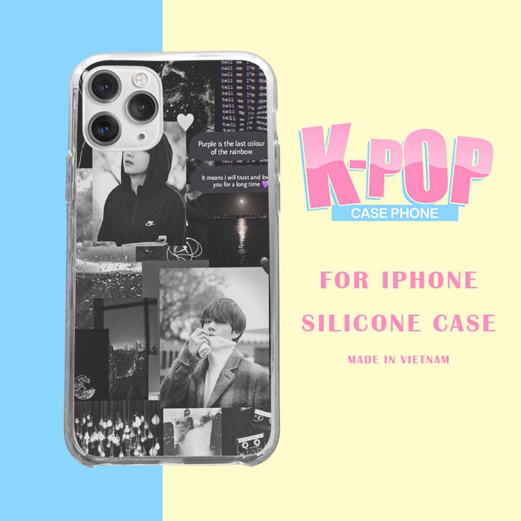 Ốp đt BTS Taehyung cực ngầu cho iPhone12promaxXS XR nữ 8plus mềm 7Plus X XR Xs Max 6 6s BLUTAE0036
