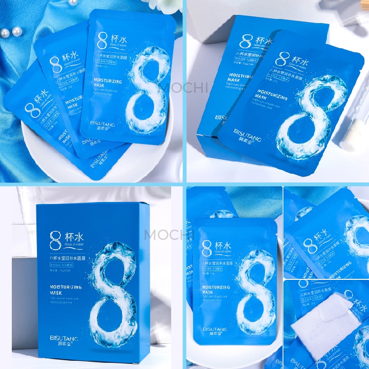 Mặt Nạ Giấy Thảo Mộc Cấp Ẩm Từ Hoa Cúc Trà Xanh Dưỡng Trắng Da l Ngừa Mụn Mask Đắp Mặt Bisutang Nội Địa Trung MOCHI SHOP