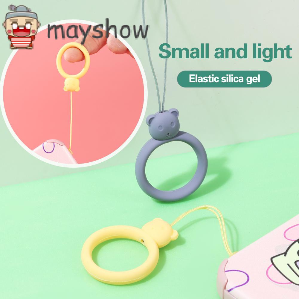 Dây buộc điện thoại/vỏ đựng hộp sạc tai nghe/đĩa u chống thất lạc bằng silicon mềm hình gấu nhiều màu tùy chọn