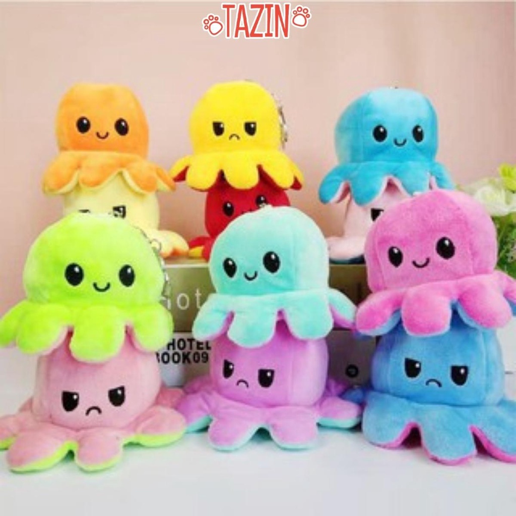 Móc khóa gấu bông bạch tuộc cảm xúc cute đáng yêu 10cm cao cấp TAZIN