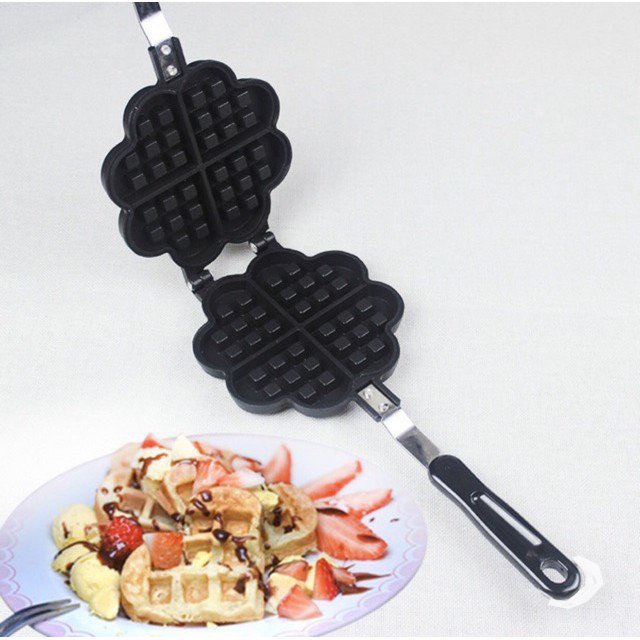 Khuôn Làm Bánh Waffle Bánh Kẹp Hình Hoa Trái Tim Chống Dính