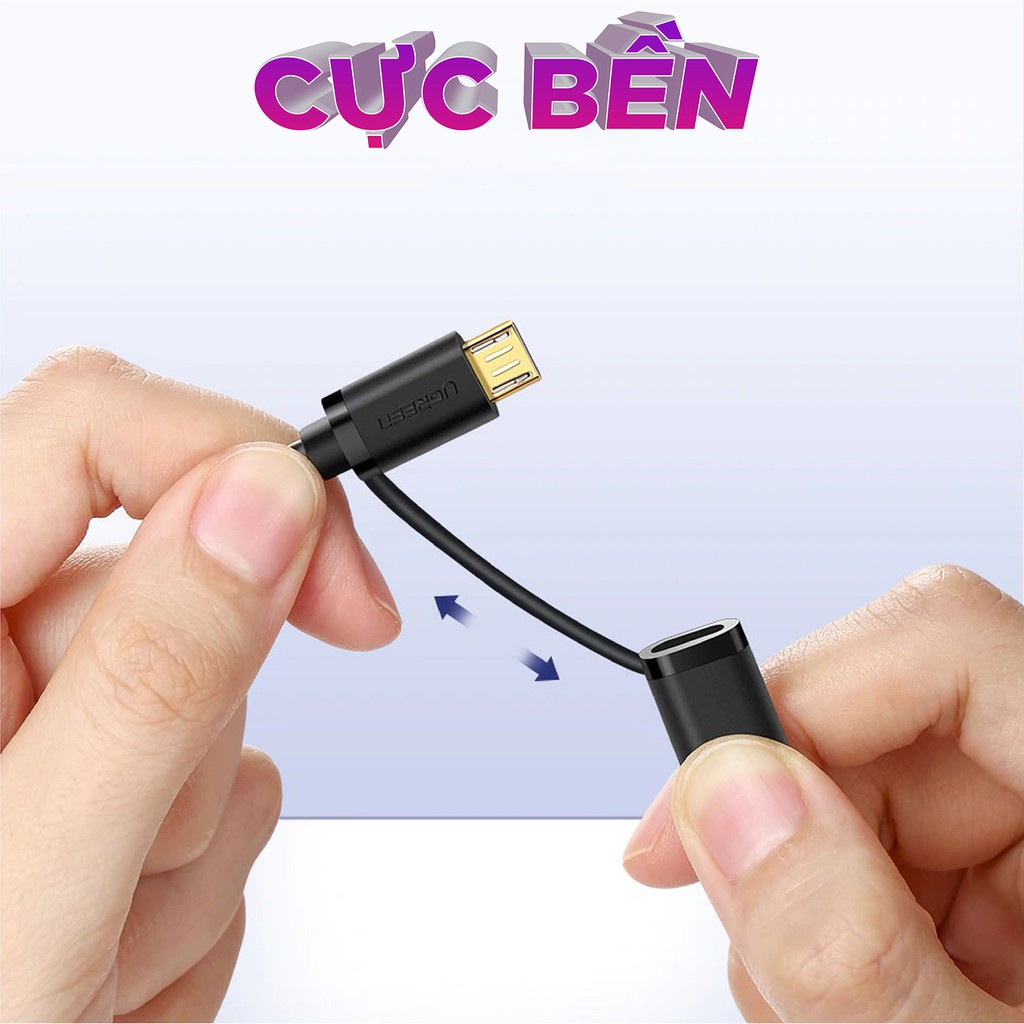 Dây USB đa năng 2 trong 1 đầu ra Micro-USB và USB Type-C UGREEN US142