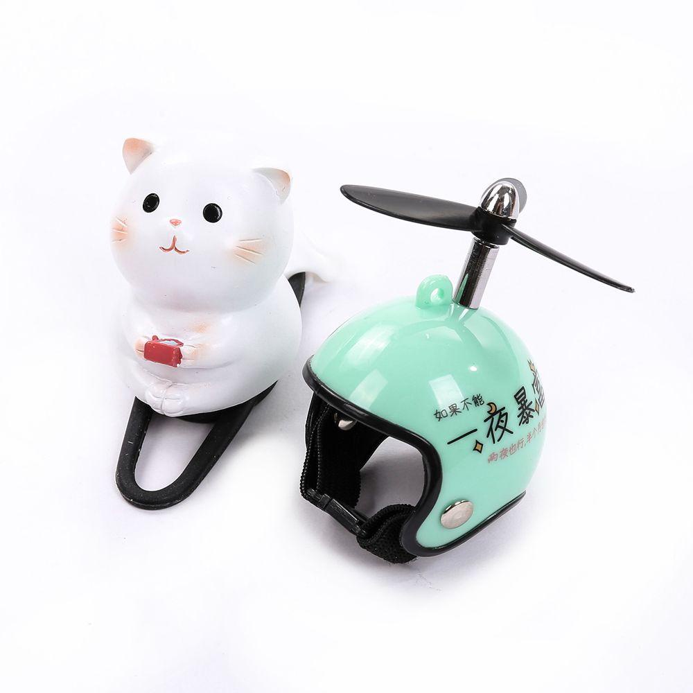 Cánh Quạt Gắn Tay Lái Xe Đạp / Mô Tô Trang Trí Hình Chú Mèo Vỡ