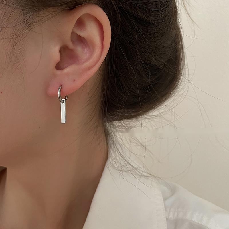 Khuyên Tai Kim Loại Dài Phong Cách hip hop Thời Trang Cho Nam Nữ