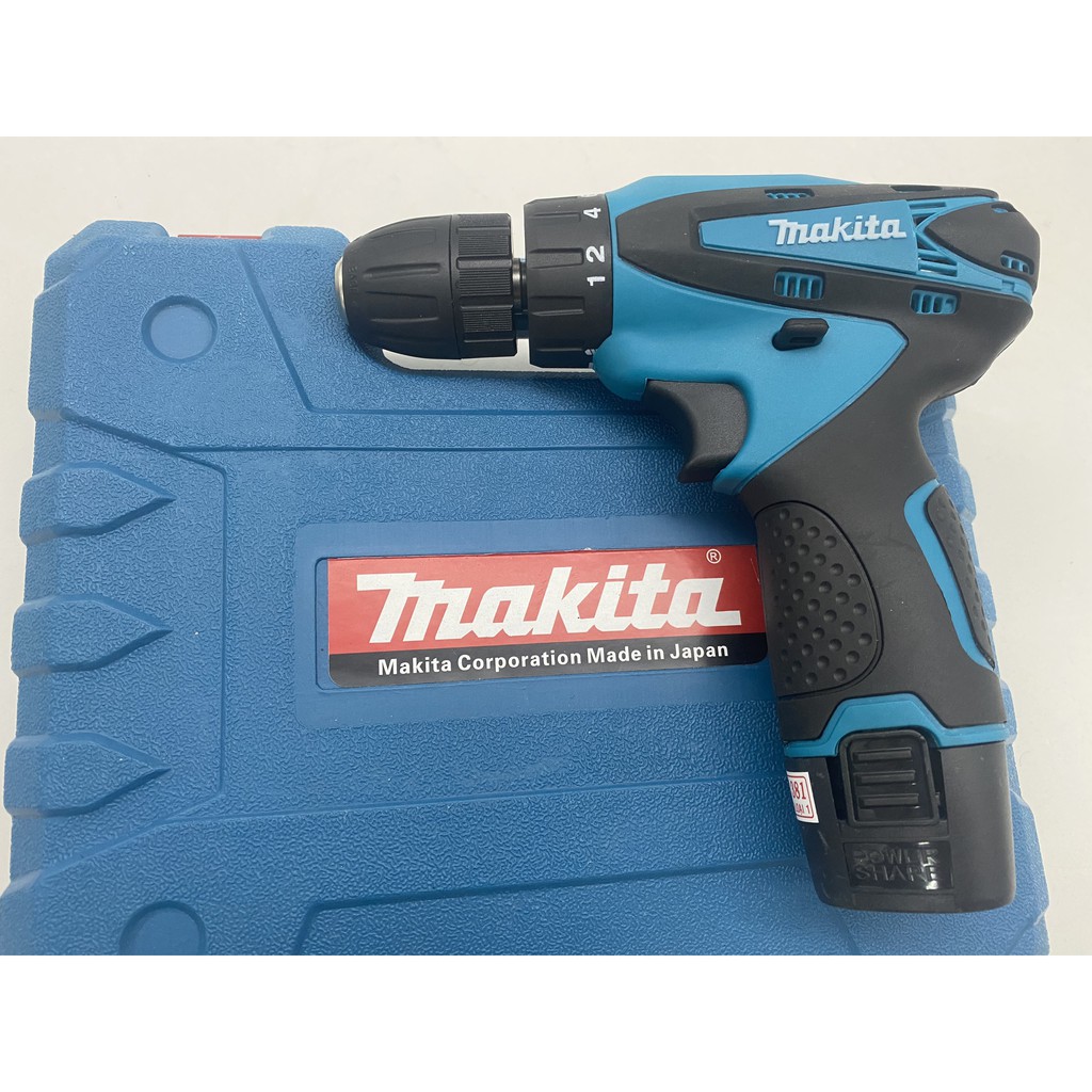 Máy khoan pin Makita 12V 2 pin kèm đồ nghề