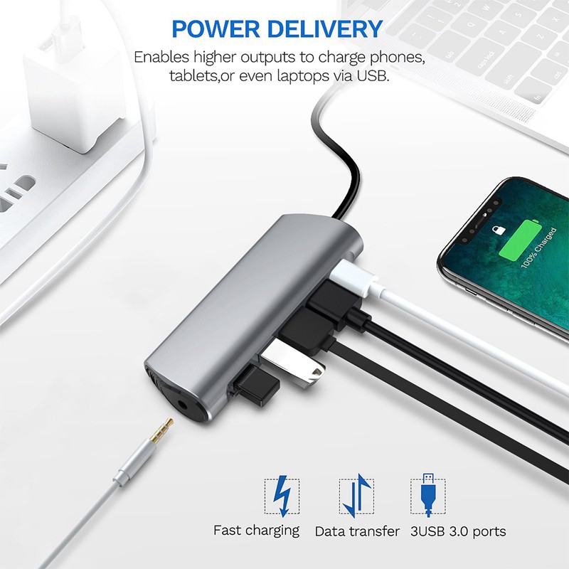 Bộ Chia Cổng Hdmi Usb 3.0 6 Trong 1 Chất Lượng Cao Cho Macbook Pro Samsung Galaxy | BigBuy360 - bigbuy360.vn