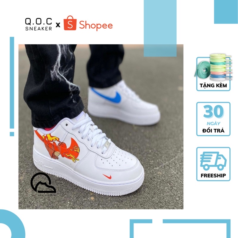 Giày Sneaker Air Force 1 Authentic Custom Pokemon Starters