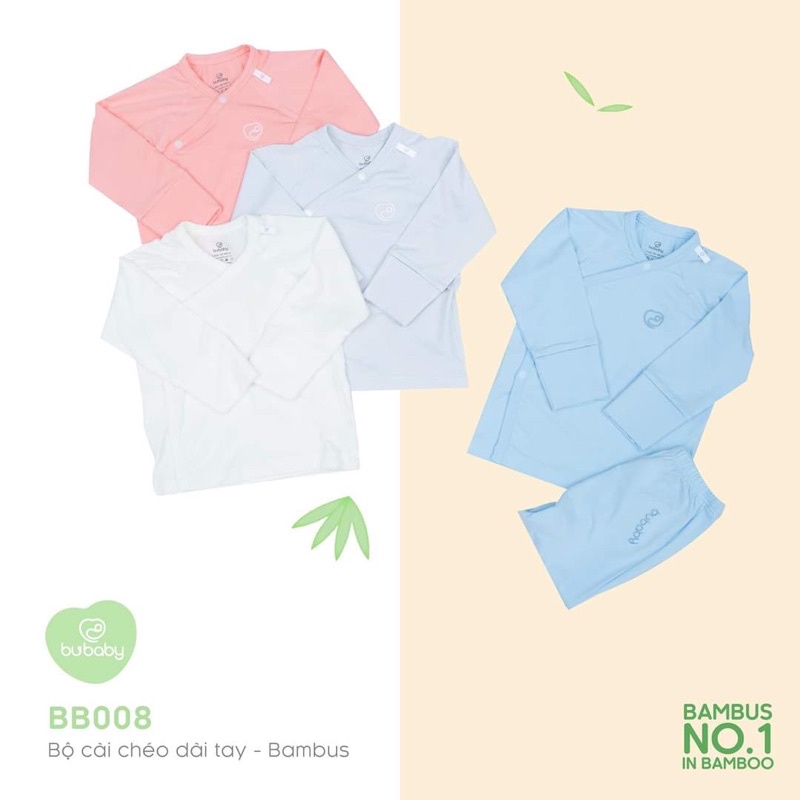 BUBABY - Bộ cài chéo dài tay Bambus KIMONO