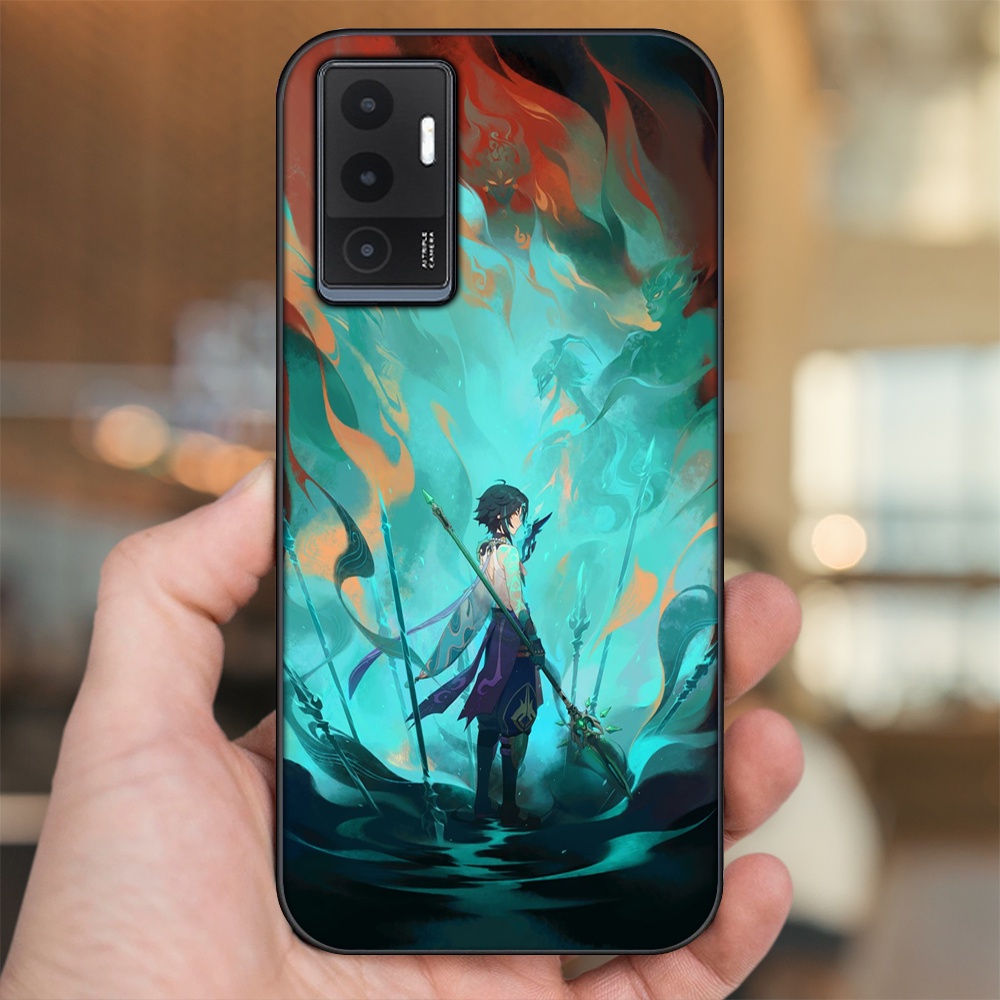 Ốp lưng Vivo V23e viền đen in hình Xiao Genshin Impact