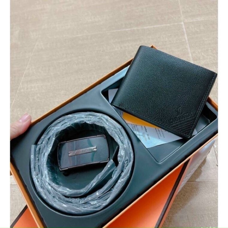 Set Dây Thắt Lưng Kèm Ví Da HM Full Box Dành Cho Nam Thích Hợp Làm Quà Tặng