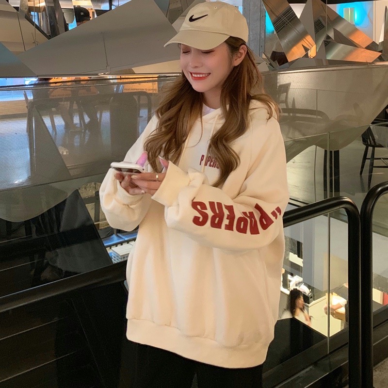 Áo hoodies nữ - Áo khoác nỉ form rộng chất dầy dặn có mũ hàng Quảng Châu cao cấp | BigBuy360 - bigbuy360.vn
