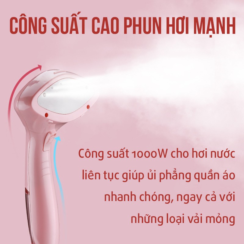 Bàn Ủi Hơi Nước Cầm Tay Bàn Là Hơi Nước Ủi Đứng Ủi Ngang Công Suất Lớn 1000W V125V
