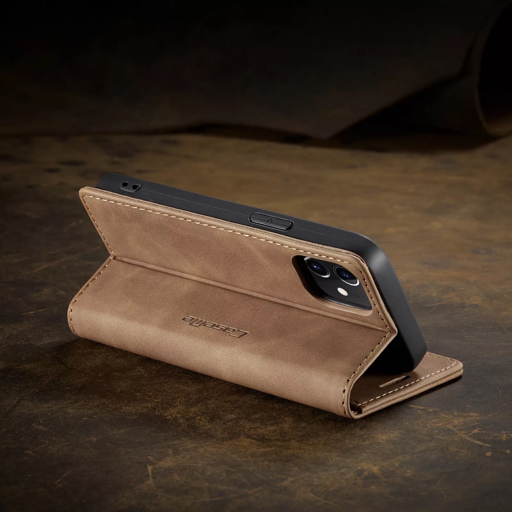 Bao da cho iPhone Xs Max Xr 5 6 6s 7 8 Plus chính hãng, Case điện thoại Caseme cao cấp dạng ví