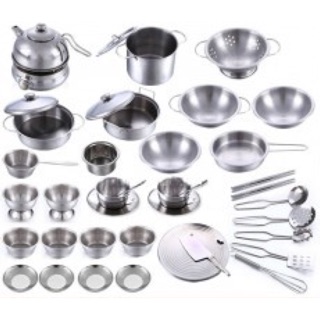 Đồ chơi nấu ăn 40 món inox cho trẻ maxmin