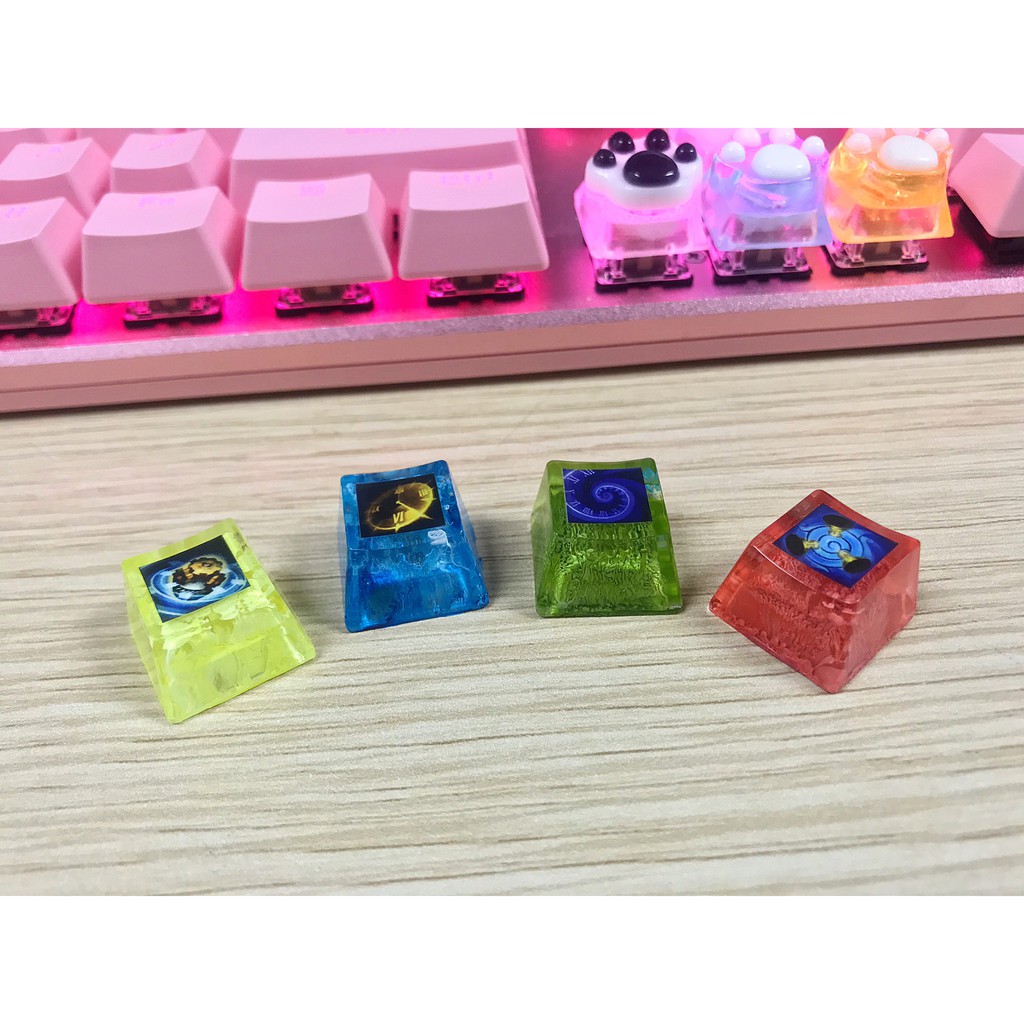 Set 4 Keycap skill Liên Minh xuyên led  - Keycaps LOL trang trí bàn phím cơ gaming