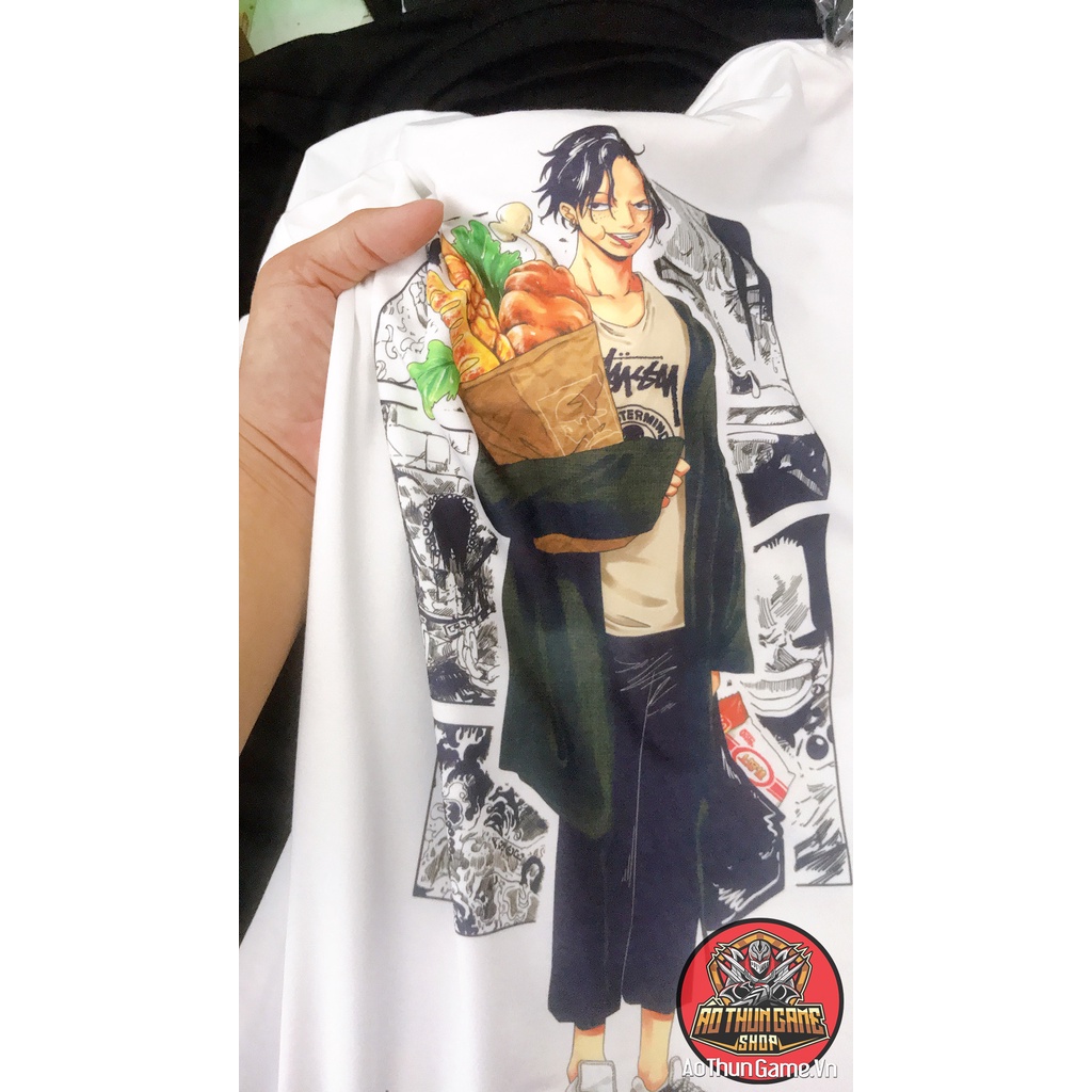 Áo one piece ace nam nữ Áo thun one piece ace trắng đen form rộng unisex cotton co giãn thoáng mát TGAG 03