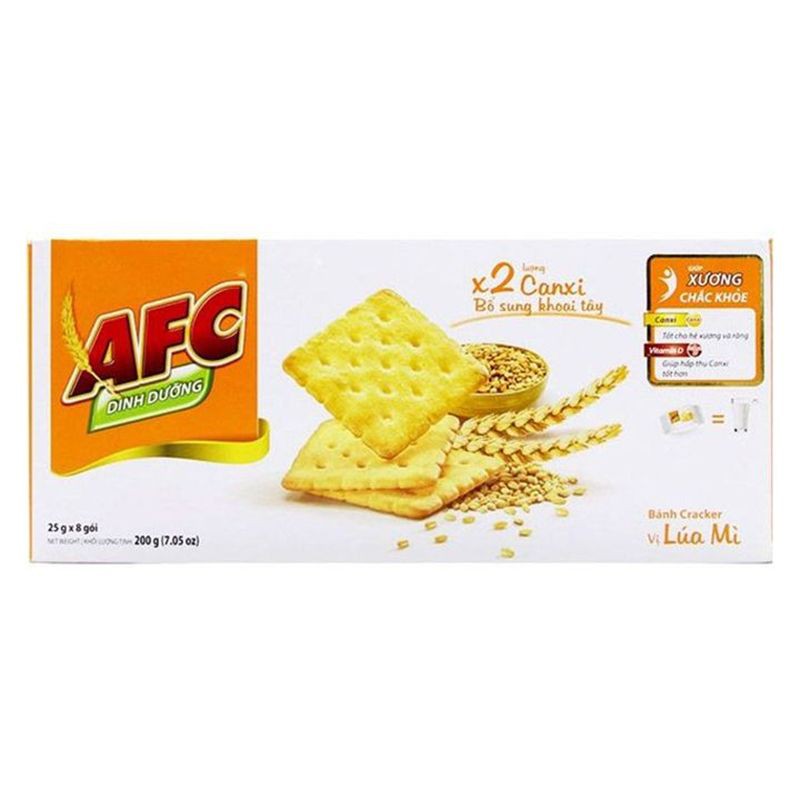 Bánh Quy AFC Vị Lúa Mì Hộp 200G (25G x 8 Gói)