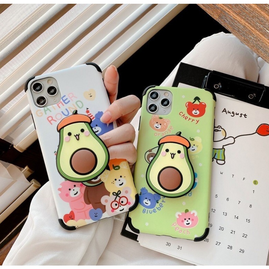 Giá đỡ điện thoại IRing hình trái bơ siêu cute nhiều mẫu, giá đỡ kiểu chiếc nhẫn gắn sau ốp lưng