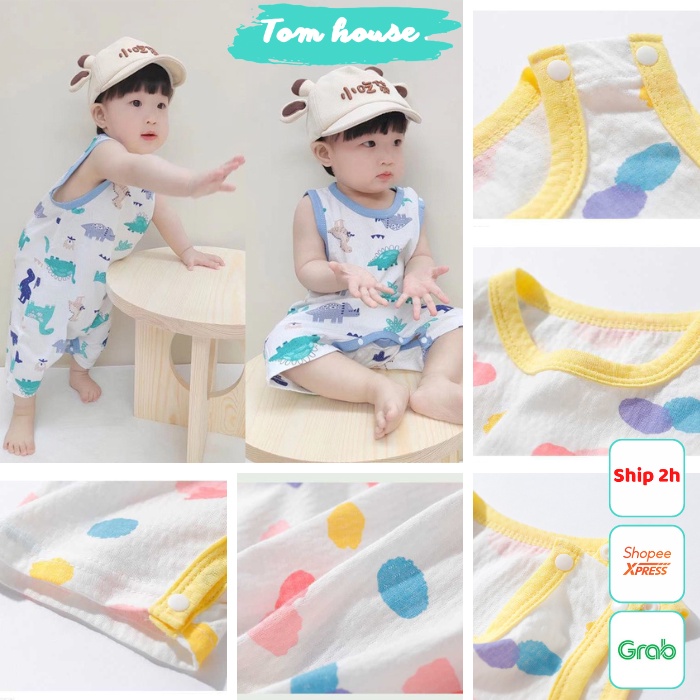 Bộ Body Hè Sát Nách Vải Thông Hơi Thấm Hút Mồ Hôi Cho Bé Trai Bé Gái 𝟏𝟕𝐁𝐃𝐃𝐔