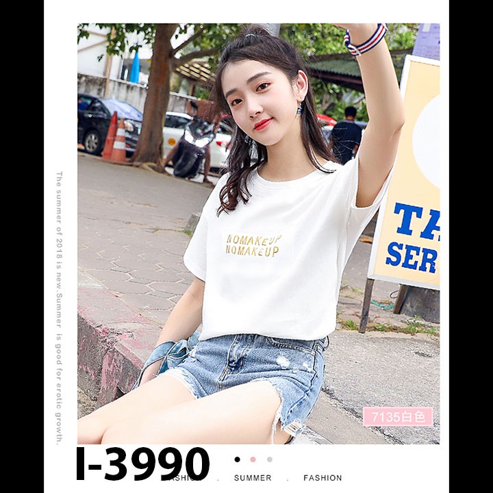 Áo Thun Nữ Tay Lỡ Chữ NOMAKEUP
