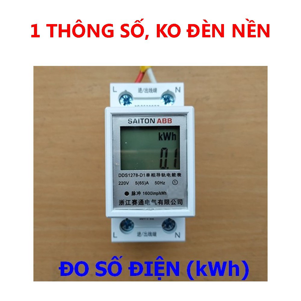 Công tơ điện tử SAITON ABB 65A DDS1278-D1 đo đếm công suất điện năng tiêu thụ - có thể Reset