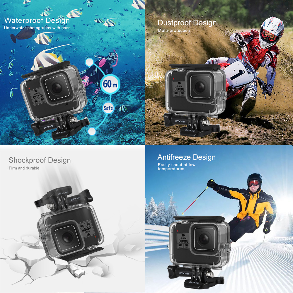 Vỏ chống nước PULUZ 60m cho máy ảnh GoPro HERO8 | BigBuy360 - bigbuy360.vn