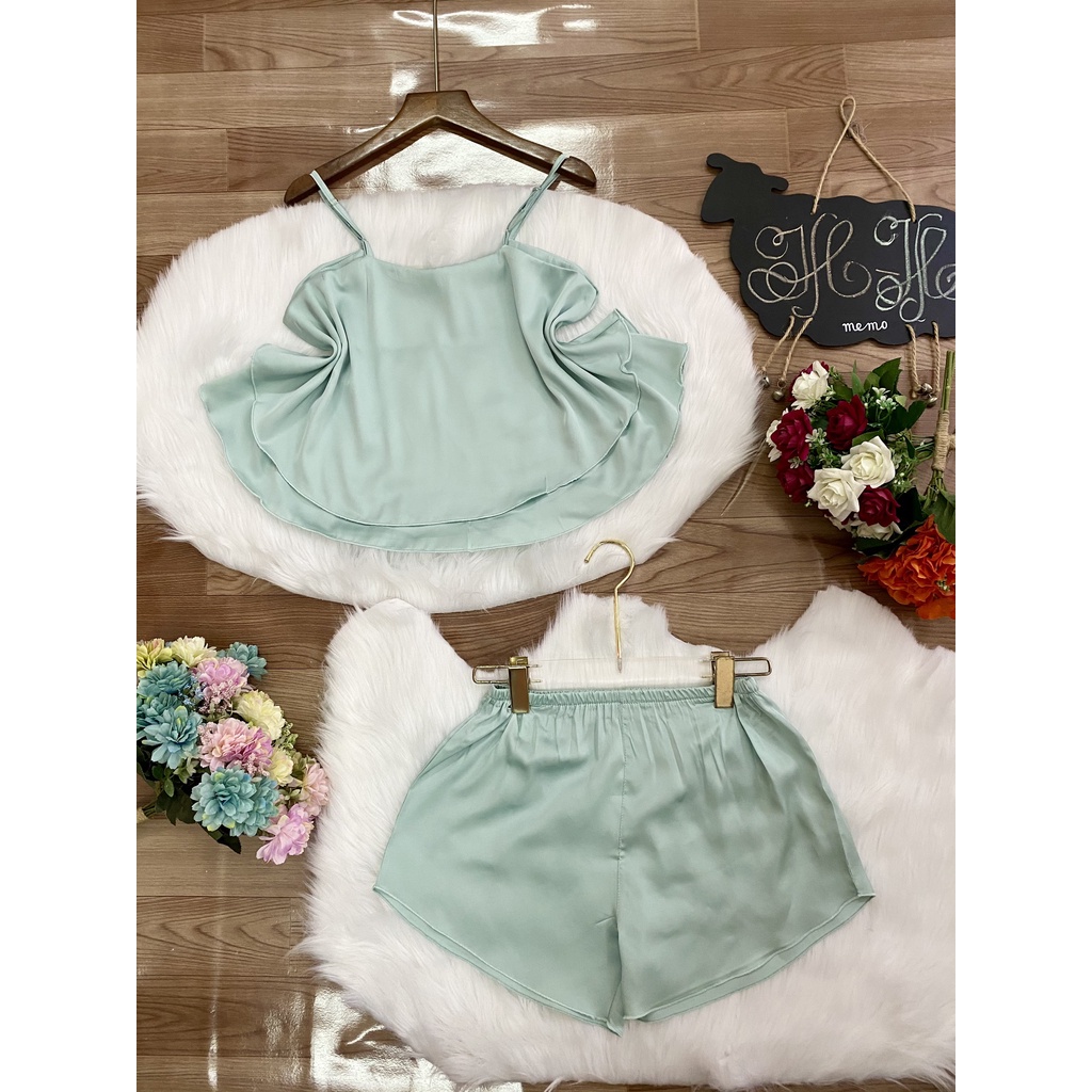 Đồ ngủ sexy, bộ đồ ngủ nữ [FREESHIP]  hai dây, cao cấp, chất vải mền mịn, không nhăn mặc thoáng mát size 45-- 58kg