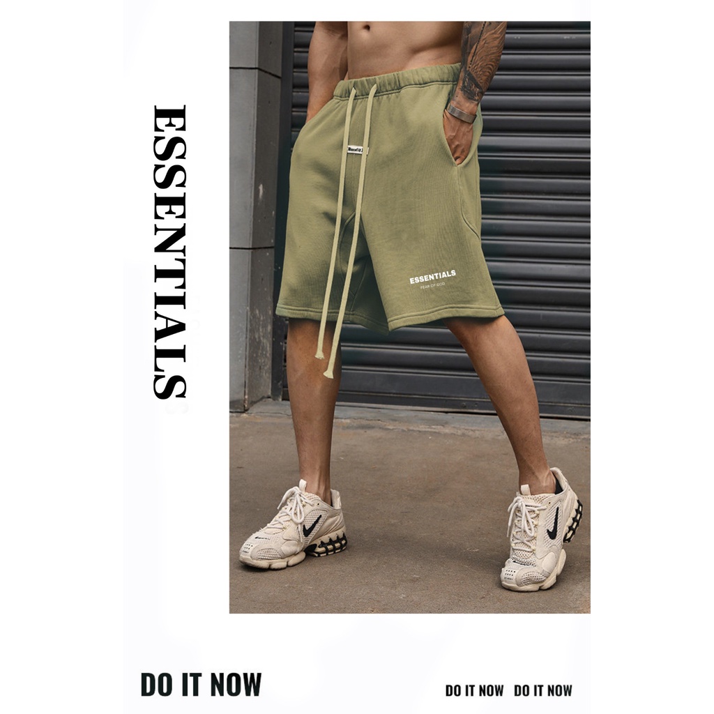 Quần short lửng thời trang chất liệu nỉ dày mịn, logo phản quang xịn xò 6023