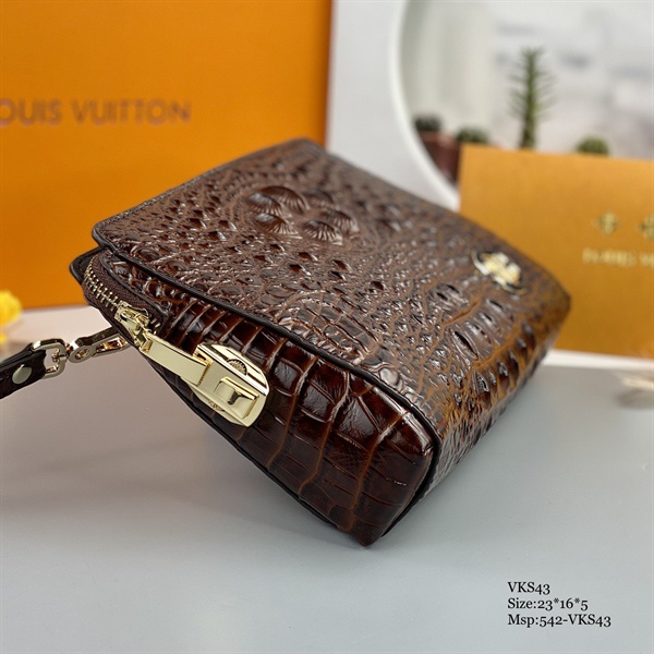 Clutch - Ví cầm tay Nam Nữ khóa số bảo mật cao cấp Da cá sấu 2 màu  -VKS43