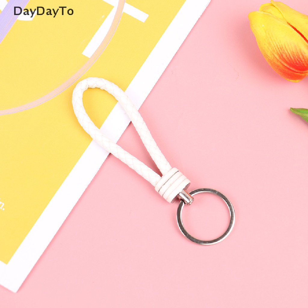 DayDayTo 1PC Leather car key chain Men's hanging rope couple bag key chain lanyard .