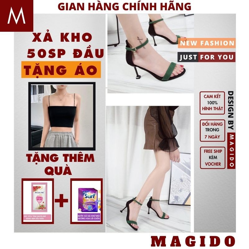 (MUA 1 TẶNG 5+ ẢNH THẬT)sandal cao ghót 7 phân giầy sandal cao ghót nữ ,7-10p cực chất, phong cách hàn quốc MAGIDO