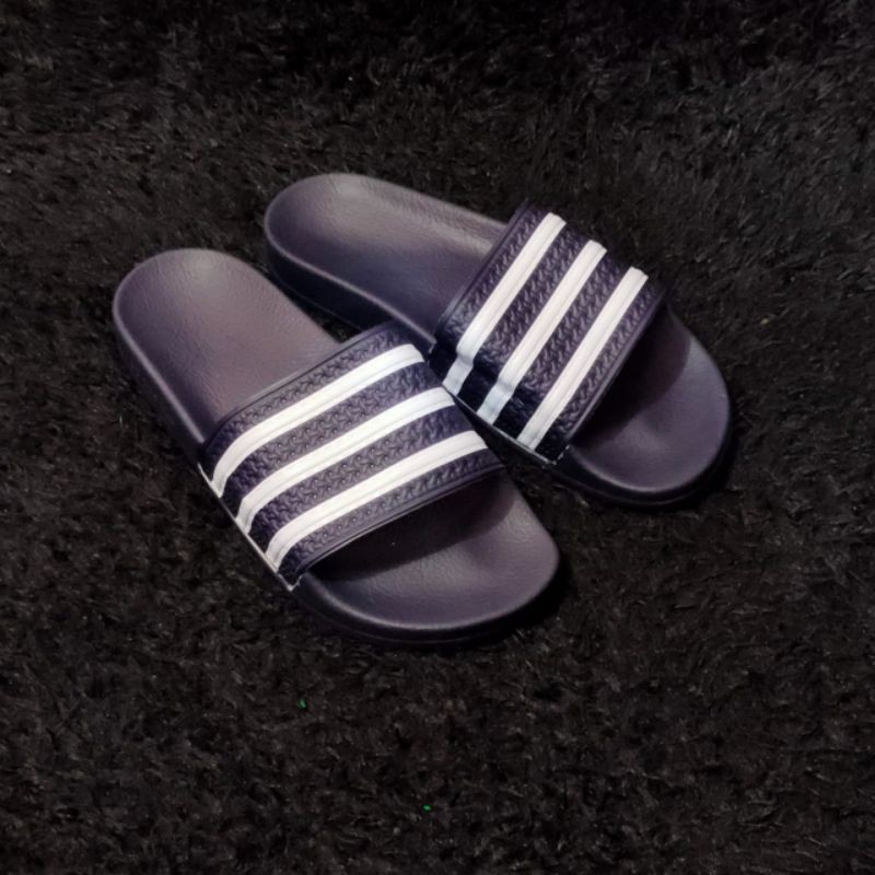 Giày sandal nam Adidas ADILETTE NAVY STRIP WHITE