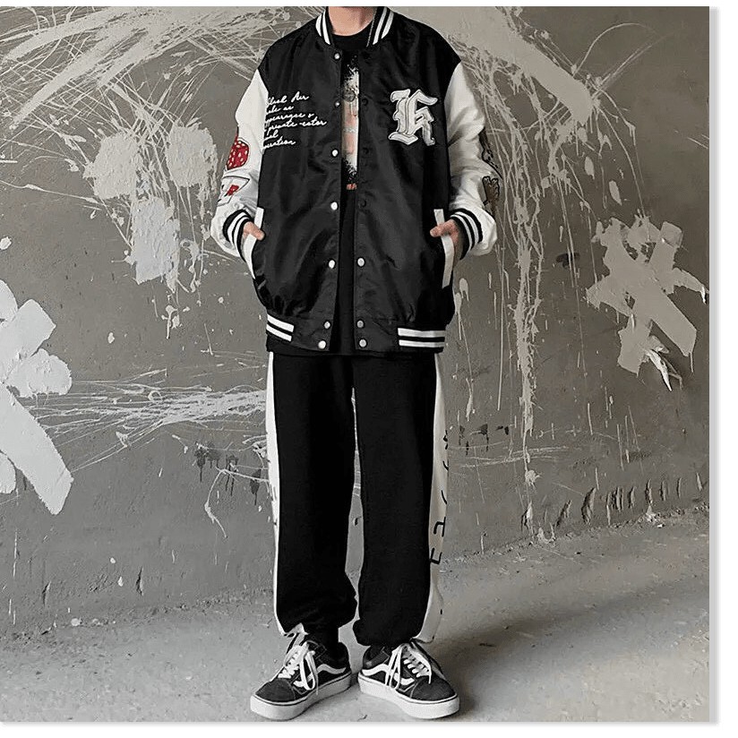 ÁO KHOÁC DÙ BOMBER NAM,THIẾT KẾ HỌA TIẾT HÌNH VÀ CHỮ SIÊU NGẦU  THỜI TRANG KME.STORE