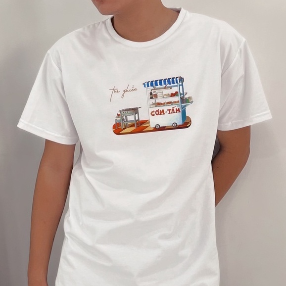 Áo thun cotton " Tui ghiền CƠM TẤM"