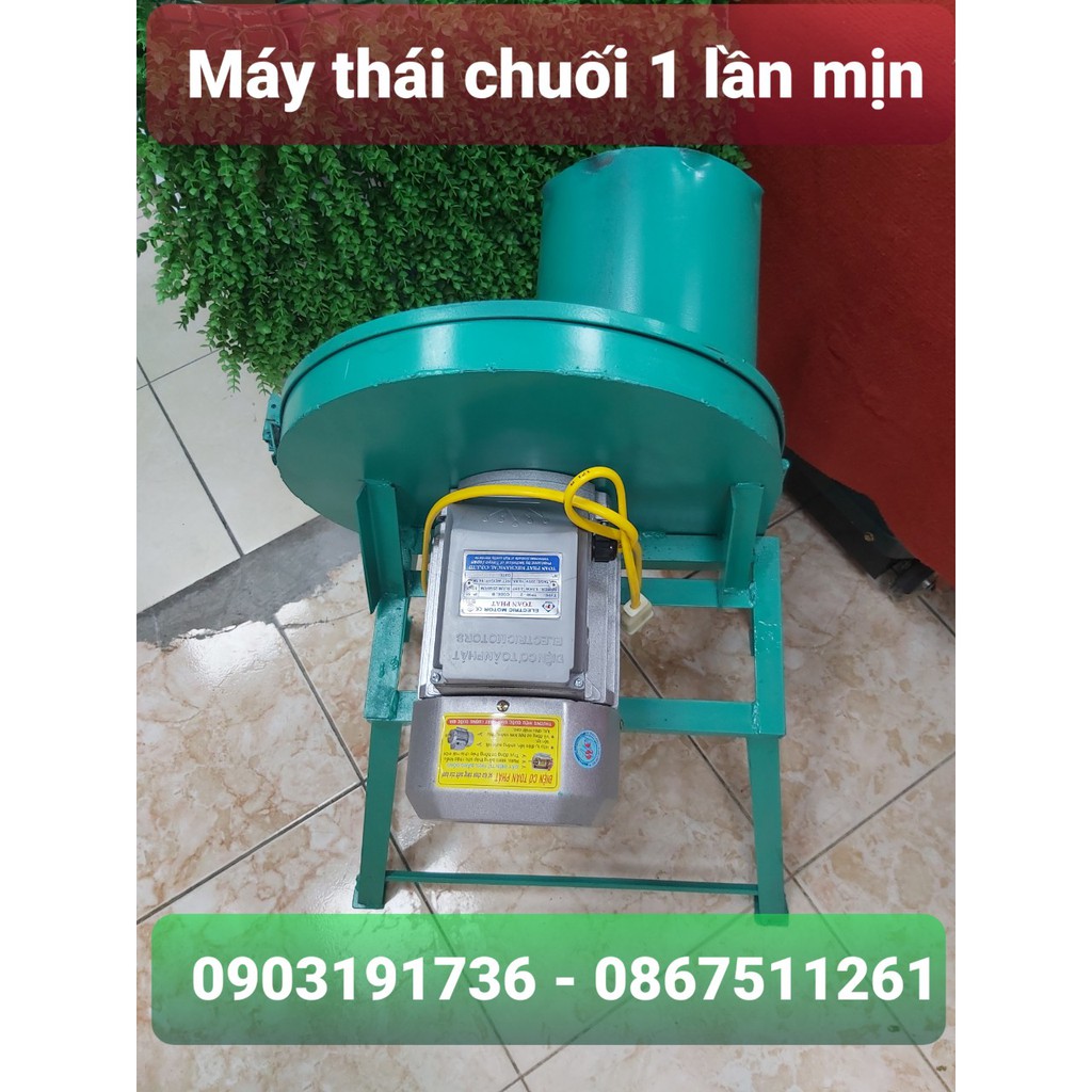 Xả gấp lô máy thái chuối siêu nhỏ cho gà vịt ăn, máy băm chuối nguyên cây 1,5kw dây đồng
