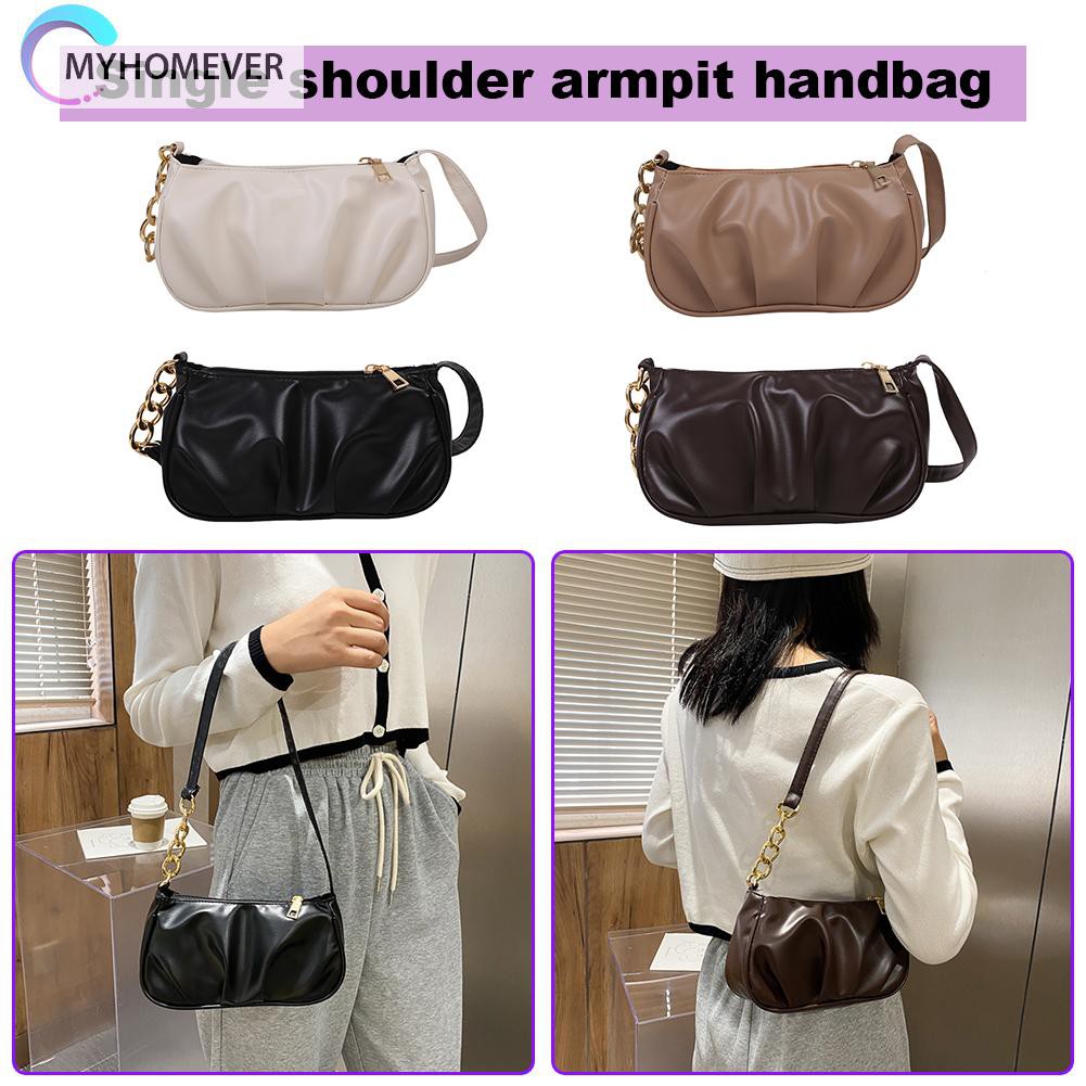 Túi xách da PU phối xích kim loại thời trang cho nữ