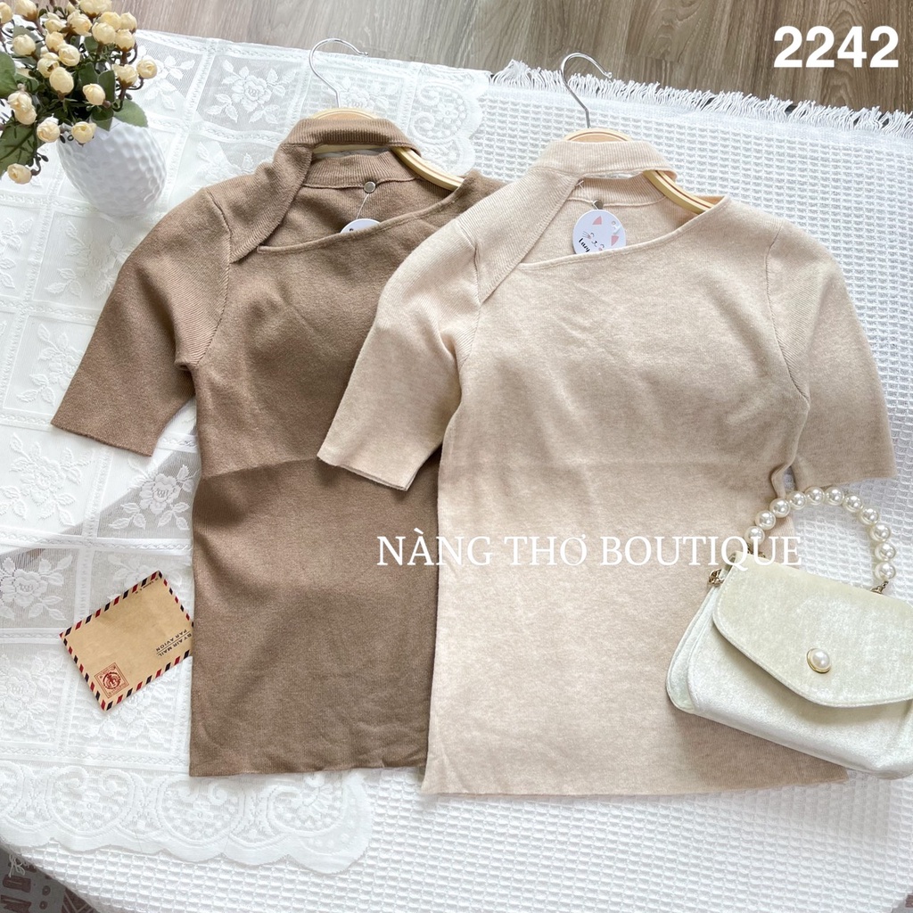 Áo len hở cổ Ulzzang (ảnh thật do shop tự chụp) 2242