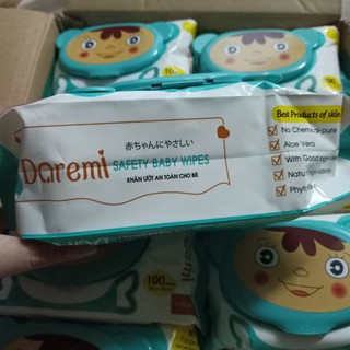 giấy ướt doremii gói lớn 125gr vải chấm bi dày khổ lớn ( 1 gói ) giao màu ngẫu nhiên