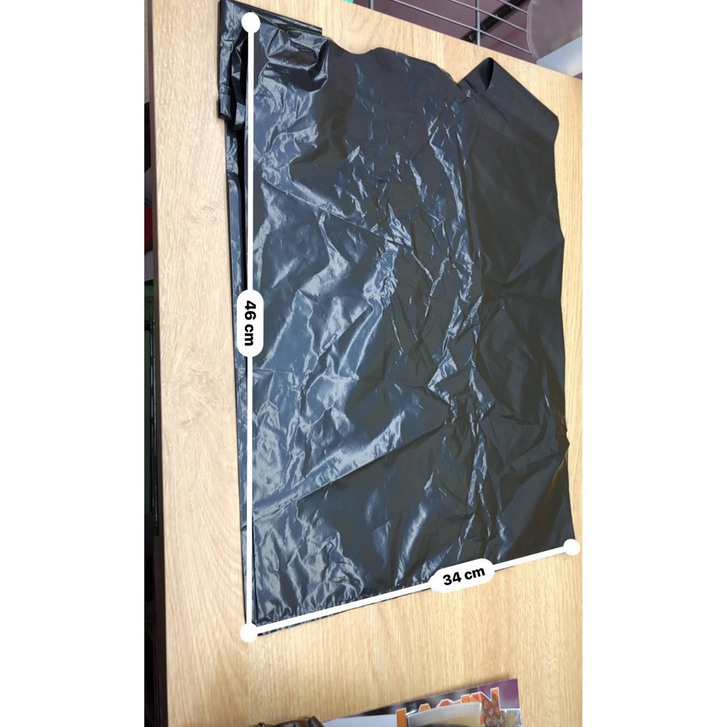 SXAR WIF0 bịch đựng rác và gói hàng có quai xách màu đen 500 gram chiếc dày đủ size 5 ký 10 ký 20 ký 18 22