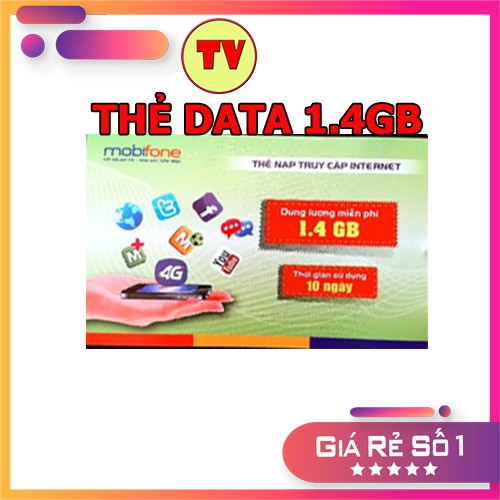 (KHO THẺ DATA) THẺ DATA MOBI 1.4G SỬ DỤNG 10 NGÀY LÊN MẠNG  3G/4G