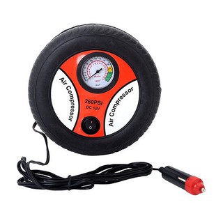 BƠM LỐP TRÒN MINI ĐIỆN 12V ĐA NĂNG: BƠM XE ĐẠP, XE MÁY, Ô TÔ, BƠM BÓNG, BƠM- Máy bơm lốp ô tô I Máy bơm hơi xe ô tô mini