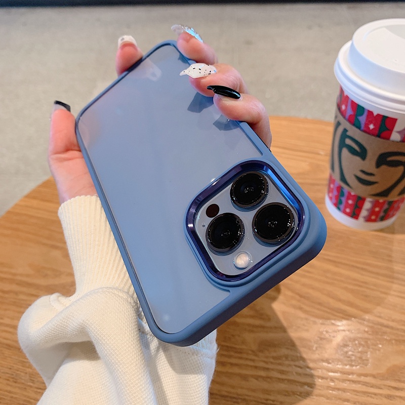 Ốp Điện Thoại Nhựa Cứng Trong Suốt Chống Sốc Cho iPhone 11 12 13 Pro Max