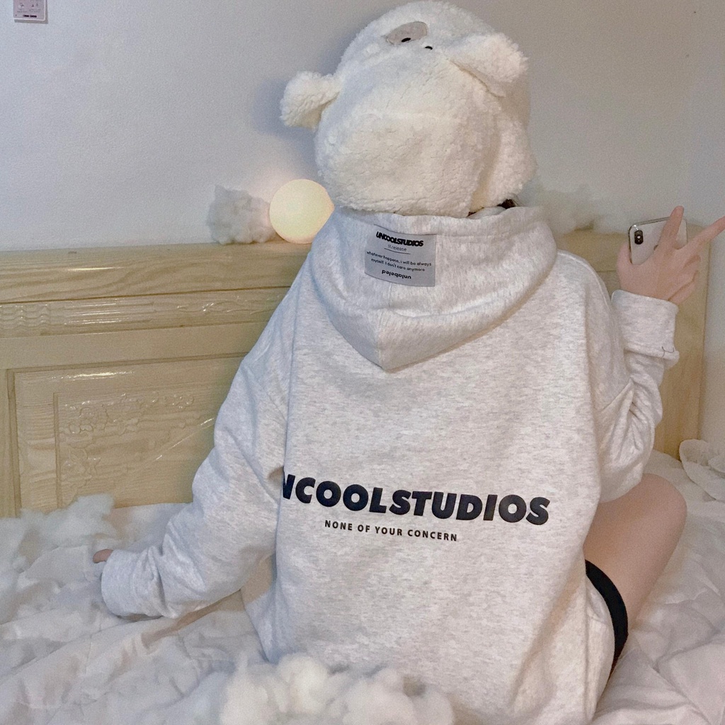 (Có clip) Áo hoodie nỉ bông DEUNCOOL BASIC ver 1.0 - Màu Grey Light - 100% cotton mềm mịn cho nam nữ - ẢNH THẬT | BigBuy360 - bigbuy360.vn