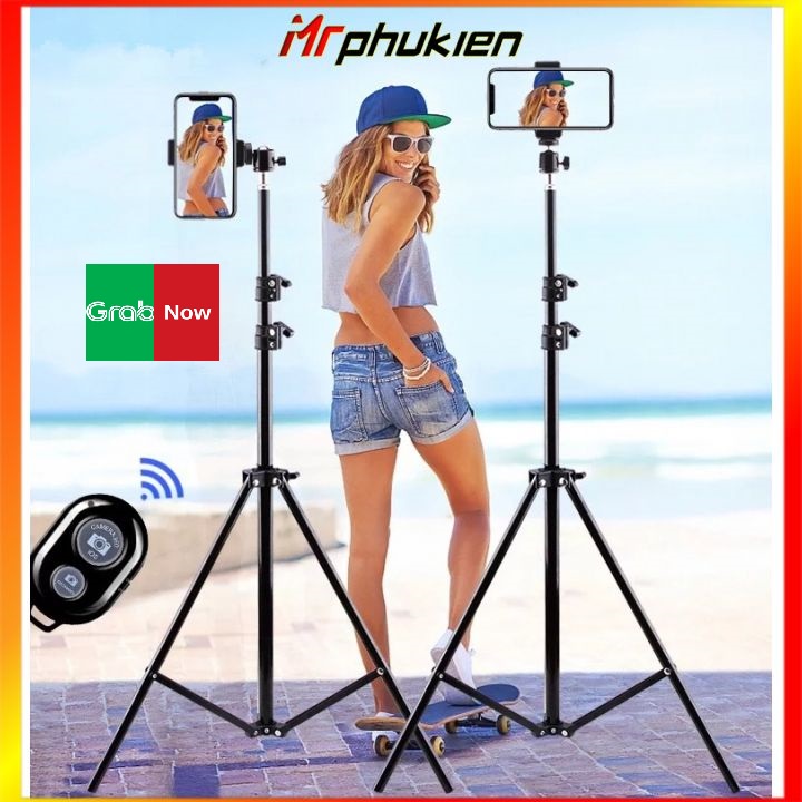 Chân đỡ điện thoại livestream, chụp ảnh, quay phim, gậy 3 chân để đèn livestream, máy ảnh cao ~2m - MrPhukien
