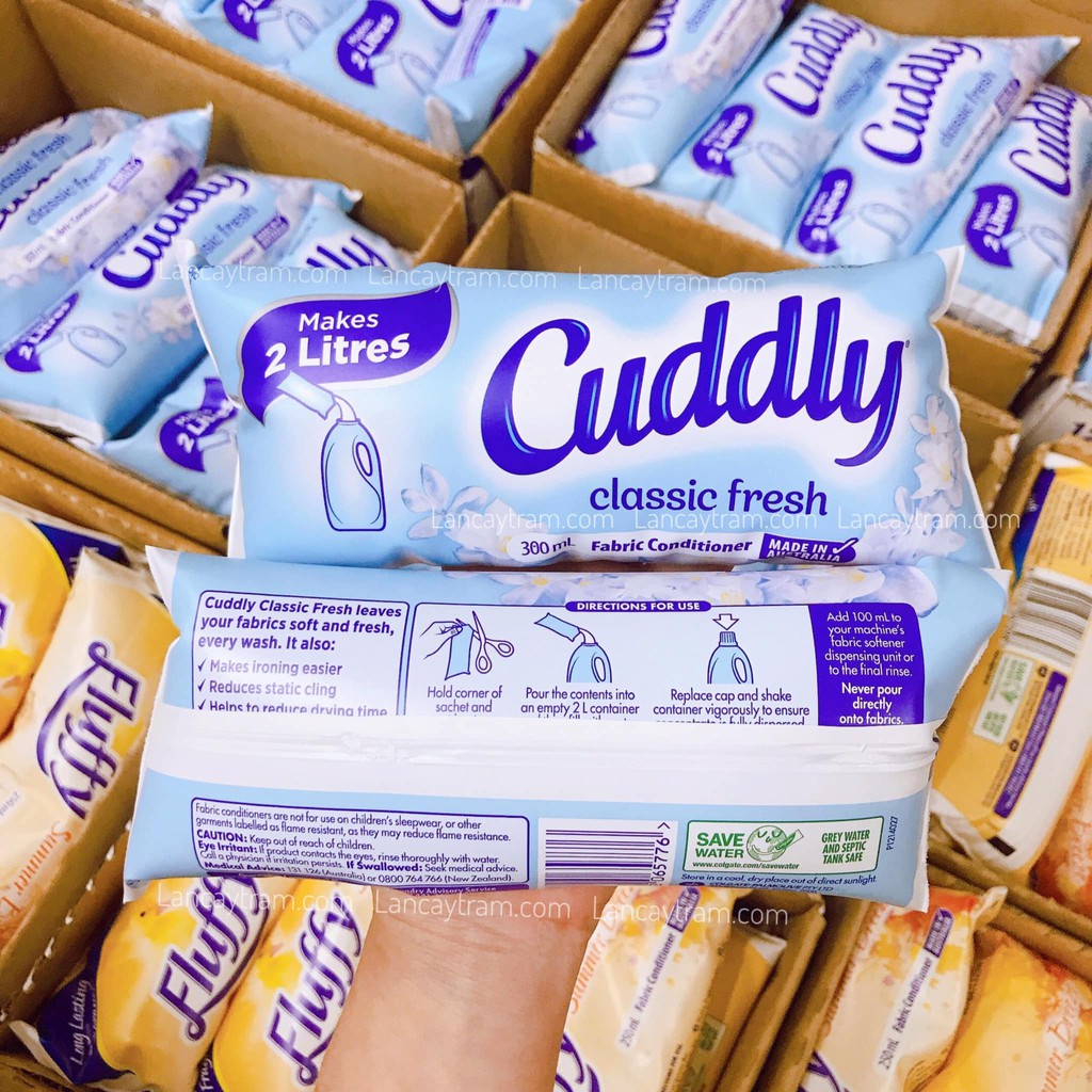 NƯỚC XẢ VẢI ĐẬM ĐẶC, THƠM LÂU CUDDLY MÙI CLASSIC FRESH 300ML