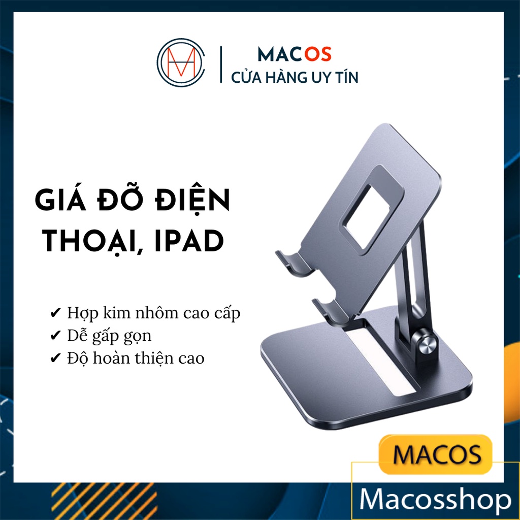 Giá đỡ kệ nhôm để Ipad, máy tính bảng, điện thoại - Hợp kim cao cấp, chắc chắn, chất lượng hoàn thiện toàn mỹ enzopro