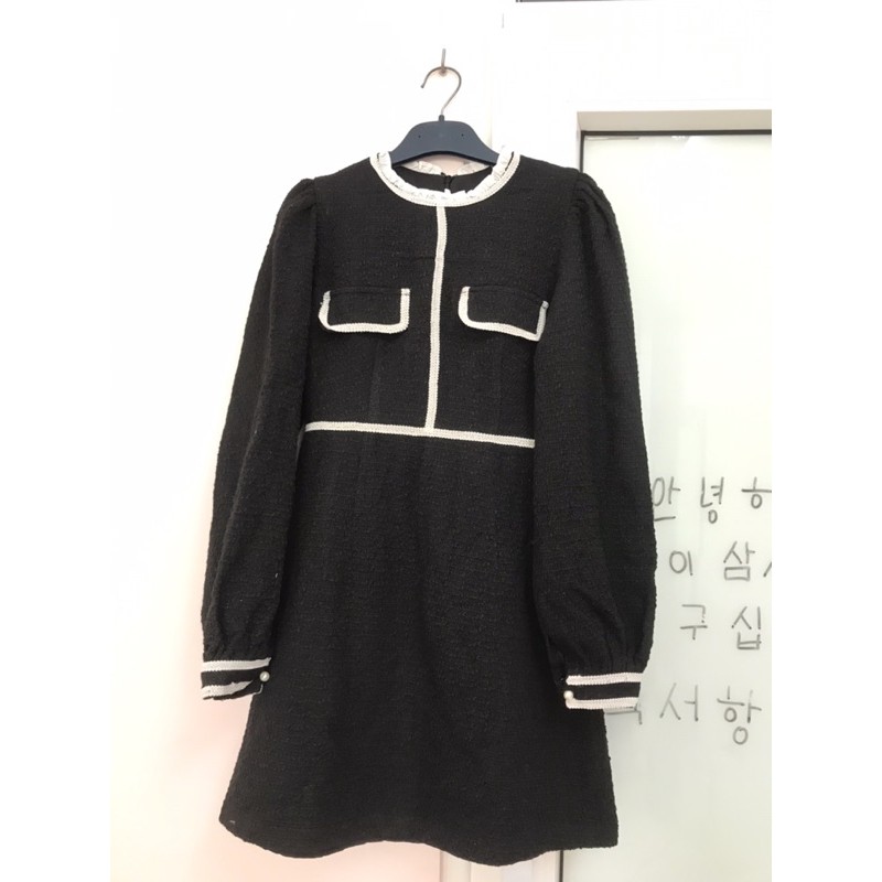 Pass váy vải tweed