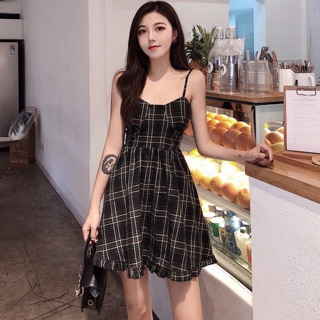 ❌ [ Váy Hai dây kẻ caro hàn quốc ] kèm ảnh thật tự chụp